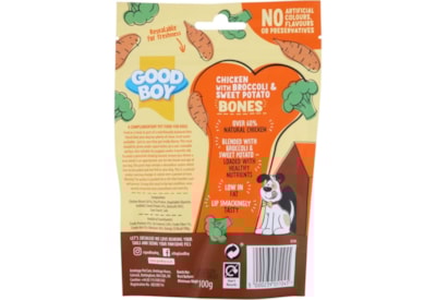 Good Boy Superlicious Chicken Broccoli & Sweet Potato Bones 100g Good Boy Superlicious Chicken Broccoli & Sweet Potato Bones 100g