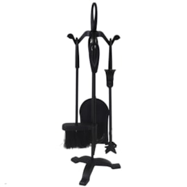 Jvl Cotswold 4 Pc Companion Set&stand Blk