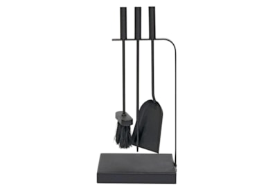 Jvl Belmont 3 Pc Companion Set & Stand Blk