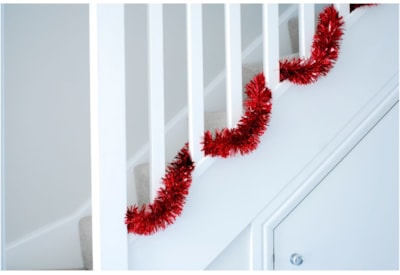 Festive Tinsel Chunky Cut Red 200cm x 10cm Festive Tinsel Chunky Cut Red 200cm x 10cm