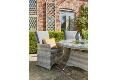 Burnham Xl 4 Seat Dining Set 120Cm Grey