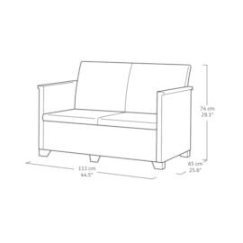 Keter Emma 4 Seater Lounge Set With Storage Table - Graphite