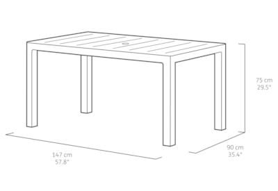 Keter Julie 6 Seater Dining Table - Graphite