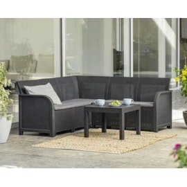Keter Rosalie 5 Seater Corner Set - Graphite Keter Rosalie 5 Seater Corner Set - Graphite