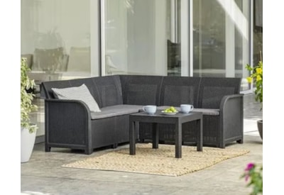 Keter Rosalie 5 Seater Corner Set - Graphite Keter Rosalie 5 Seater Corner Set - Graphite