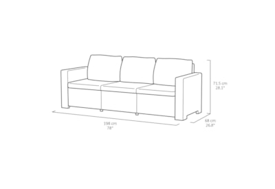 Keter California 3 Seater Chaise Longue Mini - Graphite Keter California 3 Seater Chaise Longue Mini - Graphite