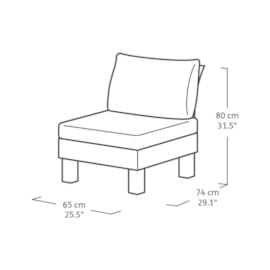 Keter Elements 5 Seater Modular Lounge Set - Graphite