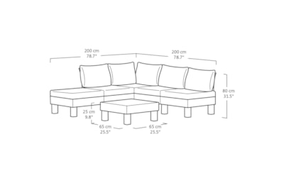 Keter Elements 5 Seater Modular Lounge Set - Graphite Keter Elements 5 Seater Modular Lounge Set - Graphite