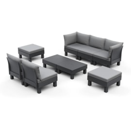 Keter Elements 7 Seater Modular Lounge Set - Graphite