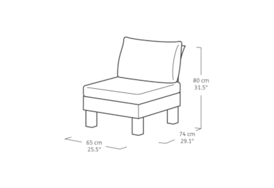 Keter Elements 7 Seater Modular Lounge Set - Graphite Keter Elements 7 Seater Modular Lounge Set - Graphite