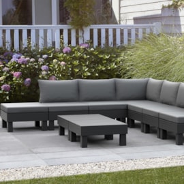 Keter Elements 7 Seater Modular Lounge Set - Graphite Keter Elements 7 Seater Modular Lounge Set - Graphite