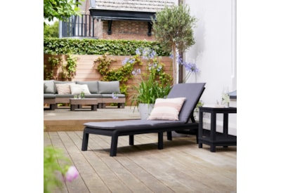 Keter Atlas Sun Lounger With Cushion- Graphite Keter Atlas Sun Lounger With Cushion- Graphite