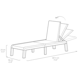 Keter Atlas Sun Lounger With Cushion- Graphite Keter Atlas Sun Lounger With Cushion- Graphite