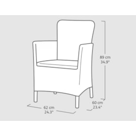 Keter Miami 2 Seater Balcony Set With Storage Table - Graphite