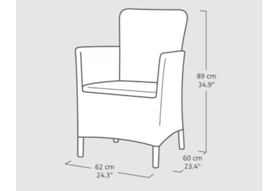 Keter Miami 2 Seater Balcony Set With Storage Table - Graphite