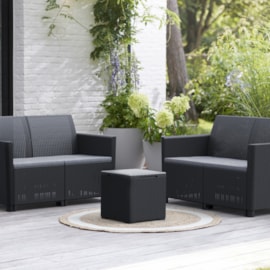 Keter Marie 4 Seater Double Lounge Set - Graphite Keter Marie 4 Seater Double Lounge Set - Graphite