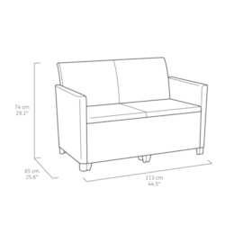 Keter Marie 4 Seater Double Lounge Set - Graphite