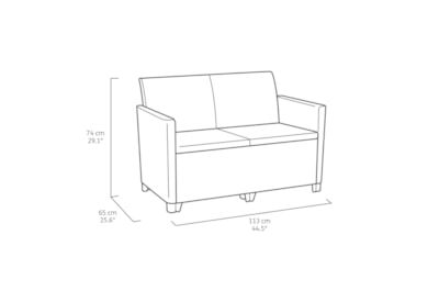 Keter Marie 4 Seater Double Lounge Set - Graphite