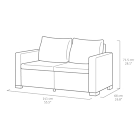 Keter California 5 Seater Lounge Set Plus Footstool - Graphite Keter California 5 Seater Lounge Set Plus Footstool - Graphite