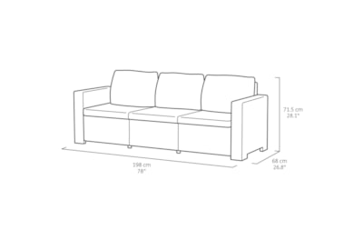 Keter California 5 Seater Lounge Set Plus Footstool - Graphite