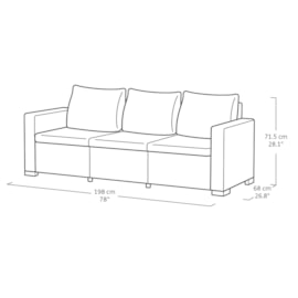 Keter California 11 Seater Triple 3Seat Sofa Set Plus 2 Footstools Graphite Keter California 11 Seater Triple 3Seat Sofa Set Plus 2 Footstools Graphite