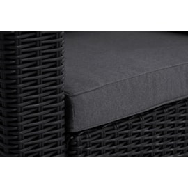 Keter California 11 Seater Triple 3Seat Sofa Set Plus 2 Footstools Graphite