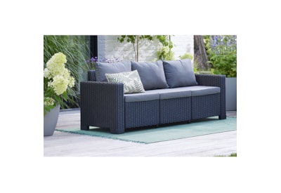 Keter California 9 Seater Triple 3Seat Sofa Set Graphite