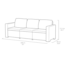 Keter California 9 Seater Triple 3Seat Sofa Set Graphite Keter California 9 Seater Triple 3Seat Sofa Set Graphite