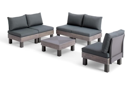 Keter Elements 5 Seater Modular Lounge Set Moss Green Cushions - Ashwood Brown Keter Elements 5 Seater Modular Lounge Set Moss Green Cushions - Ashwood Brown