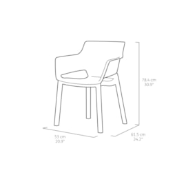 Keter Julie Table And Elisa Chairs - Graphite Keter Julie Table And Elisa Chairs - Graphite