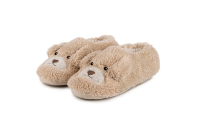 Totes Isotoner Borg Novelty Slippers Dog Large Totes Isotoner Borg Novelty Slippers Dog Large