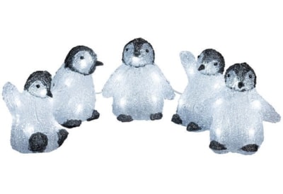 Acrylic Penguin 5 Pce Set Led (6266-203EE)