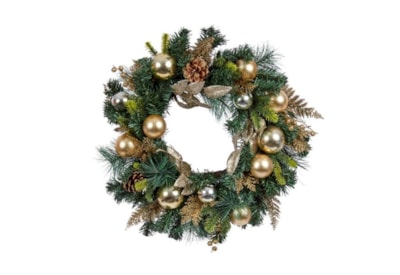 Three Kings Baubly Wreath Gold 40cm Three Kings Baubly Wreath Gold 40cm