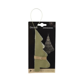 Tree Decoration Paper Tree  Green Champagne Painted Edge Fsc 100% 15Cm