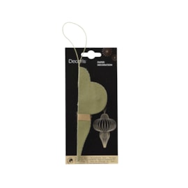 Tree Decoration  Paper Ornament Green Champagne Painted Edge Fsc 100% 15Cm
