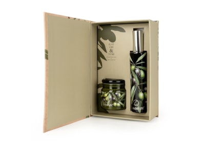 Room Spray & Candle Jar Gift Set Olive Vine & Thyme