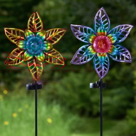Solar Stake Light Flora Blooms Mixed Solar Stake Light Flora Blooms Mixed