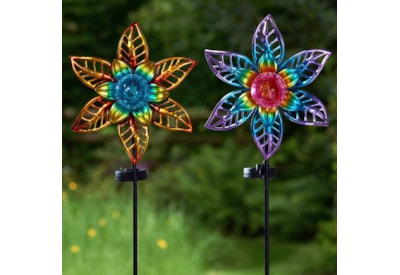 Solar Stake Light Flora Blooms Mixed