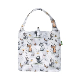 Eco Chic White Whimsy Cats Shopper