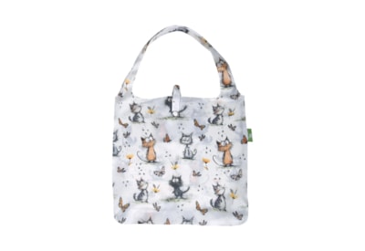 Eco Chic White Whimsy Cats Shopper