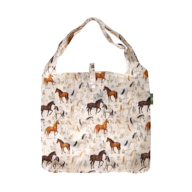 Eco Chic Beige Wild Horses Shopper