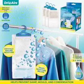 Dri Aire Wardrobe Dehumidifier 3Pc Bonus Bag