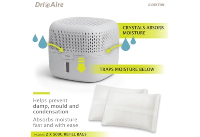 Dri Aire  Dehumidifier Medium Hi Grade Complete with 2 x 500G Refill Bags