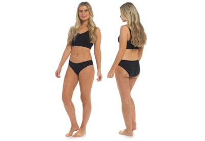 Rjm Ladies Period Midi Fit Briefs Black