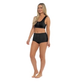Rjm Ladies Ribbed Bra & Knickers Set Black Rjm Ladies Ribbed Bra & Knickers Set Black