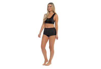 Rjm Ladies Ribbed Bra & Knickers Set Black