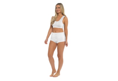 Rjm Ladies Ribbed Bra & Knickers Set White Rjm Ladies Ribbed Bra & Knickers Set White