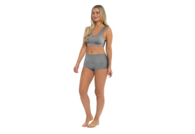 Rjm Ladies Ribbed Bra & Knickers Set Grey Rjm Ladies Ribbed Bra & Knickers Set Grey