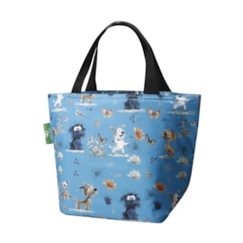 Eco Chic Blue Whimsy Dogs Lunch Bag Eco Chic Blue Whimsy Dogs Lunch Bag