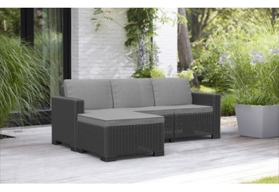 Keter California 3 Seater Chaise Longue Lounge Set - Graphite Keter California 3 Seater Chaise Longue Lounge Set - Graphite